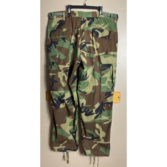 US Army Hot Weath Trouser Military Woodland BDU Cargo 50/50 Surplus Mens L-Short - Picture 2 of 7